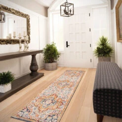 Multicolour Medallion Area Rug -Kukoon Rugs Store Oscar joyful multi RR hall final