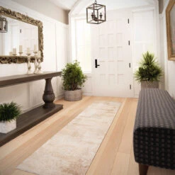 Beige Abstract Runner Rug -Kukoon Rugs Store Oscar mia beige RR hall final 945f5ed3 7bc6 40a0 8696 8f0f521c65ff