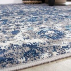 Faded Distressed Navy Oriental Pattern Runner Rug -Kukoon Rugs Store Oscar 202ab 20 78 5B3 5D