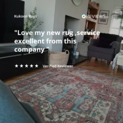 Flatwoven Washable Distressed Terracotta Aztec Boho Rug - Yana 20 Flatwoven Washable Distressed Terracotta Aztec Boho Rug - Yana -Kukoon Rugs Store REVIEWS.io Social Proof Image 1