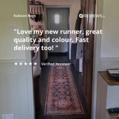 Flatwoven Washable Terracotta Distressed Boho Rug - Perla -Kukoon Rugs Store REVIEWS.io Social Proof Image 4