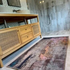 Flatwoven Washable Indoor Doormat - Carrie -Kukoon Rugs Store Renuu Carrie Multi Bathroom Rug 1