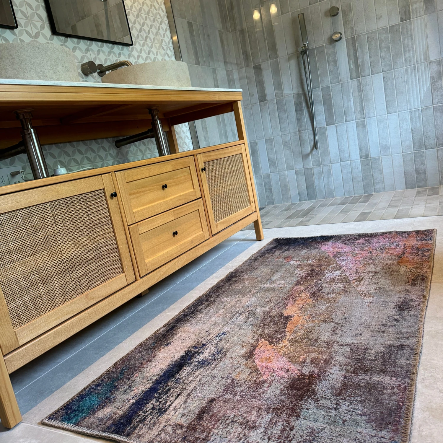 Flatwoven Washable Distressed Multicolour Area Rug - Carrie 9 Flatwoven Washable Distressed Multicolour Area Rug - Carrie - Image 7