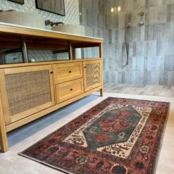 Flatwoven Washable Indoor Doormat - Faro -Kukoon Rugs Store Renuu Faro Terra Terracotta Bathroom Rug