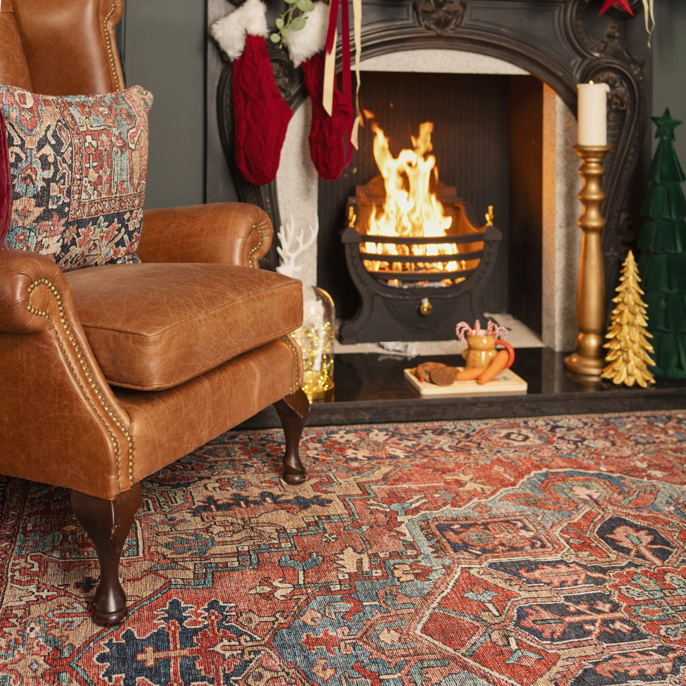 Flatwoven Washable Red Distressed Traditional Rug - Savanna 8 Flatwoven Washable Red Distressed Traditional Rug - Savanna - Image 6