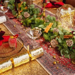 Flatwoven Washable Christmas Table Runner - Tullow -Kukoon Rugs Store Renuu TullowDetail