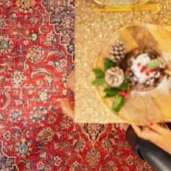 Flatwoven Washable Christmas Table Runner - Tullow -Kukoon Rugs Store Renuu Tullow Detail 3