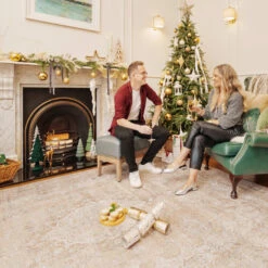 Flatwoven Washable Traditional Distressed Beige Rug - Zoe 25 Flatwoven Washable Traditional Distressed Beige Rug - Zoe -Kukoon Rugs Store Renuu Zoe Room web 6 1