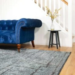 Reversible Distressed Light Blue Rug - Maze -Kukoon Rugs Store Reversible 20Living 20Room 20Rug 20 199