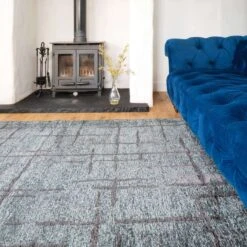 Reversible Distressed Light Blue Rug - Maze -Kukoon Rugs Store Reversible 20Living 20Room 20Rug 20 199 5B1 5D