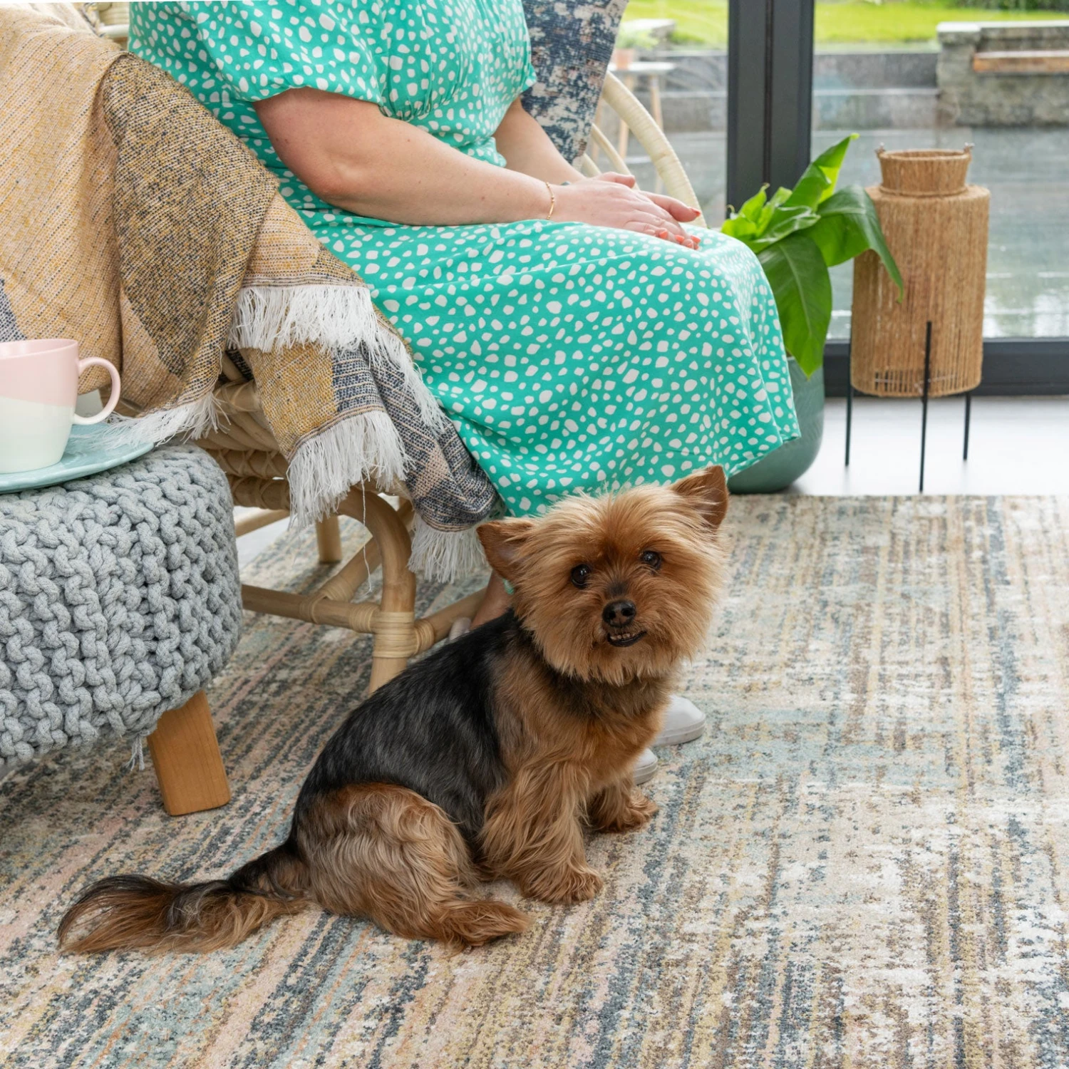 Soft Modern Blue Distressed Scratched Effect Rugs - Scatter 5 Soft Modern Blue Distressed Scratched Effect Rugs - Scatter - Image 3