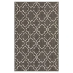 Grey Trellis Indoor Outdoor Rug - Seville -Kukoon Rugs Store Seville Anthracite 01072A SCL ANTHRACITESILVER31 5018 SILVER 1 copy copy
