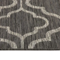 Grey Trellis Indoor Outdoor Rug - Seville -Kukoon Rugs Store Seville Anthracite 01072A SCL ANTHRACITESILVER31 5018 SILVER 3 copy