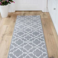 Grey Trellis Hallway Runner Rug -Kukoon Rugs Store Soho 3512 WS22 0321 5B2 5D