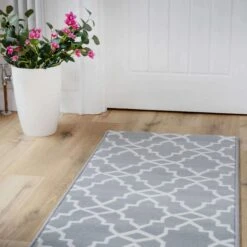 Grey Trellis Hallway Runner Rug -Kukoon Rugs Store Soho 3512 WS22 0321 5B3 5D
