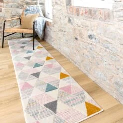 Pastel Pentagon Hallway Runner Rug