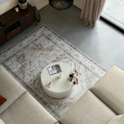 Flatwoven Washable Vintage Ivory Area Rug - Margot -Kukoon Rugs Store Untitled design 3