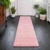 Baby Pink Shaggy Runner Rug
