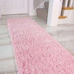 Baby Pink Shaggy Runner Rug -Kukoon Rugs Store Vancouver Baby Pink Runner Angle zpsvzitbvja 5B1 5D
