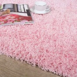 Baby Pink Shaggy Runner Rug -Kukoon Rugs Store Vancouver Baby Pink Runner Angle zpsvzitbvja 5B3 5D