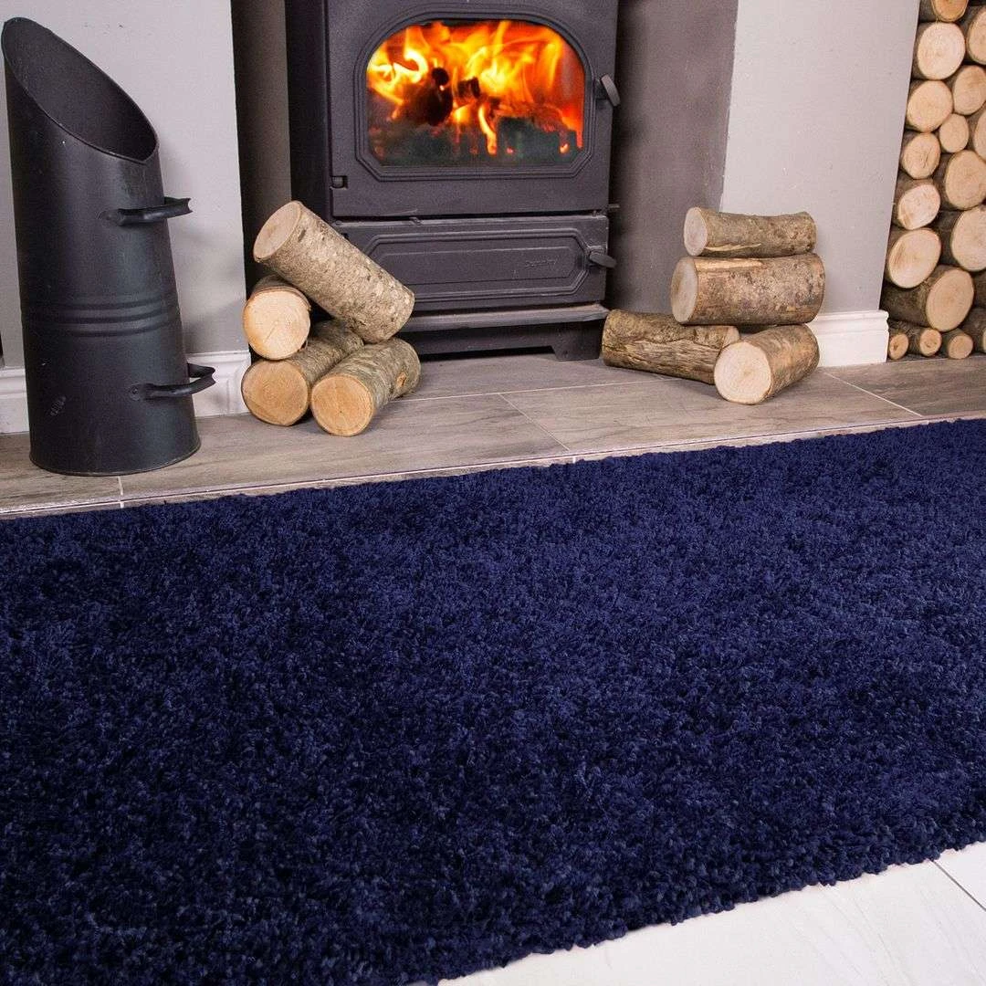 Navy Blue Shaggy Area Rug 5 Navy Blue Shaggy Area Rug - Image 3