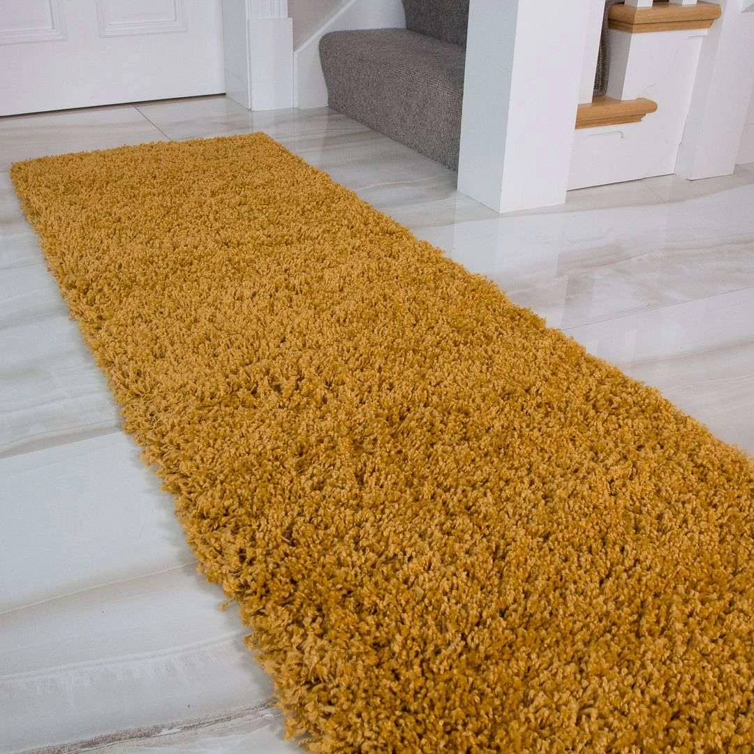 Soft Yellow Ochre Shaggy Rug 8 Soft Yellow Ochre Shaggy Rug - Image 6