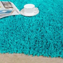 Super Soft Teal Blue Shaggy Rug -Kukoon Rugs Store Vancouver Teal Donnas 2 20 20Copy zpspkvlngbs 5B2 5D