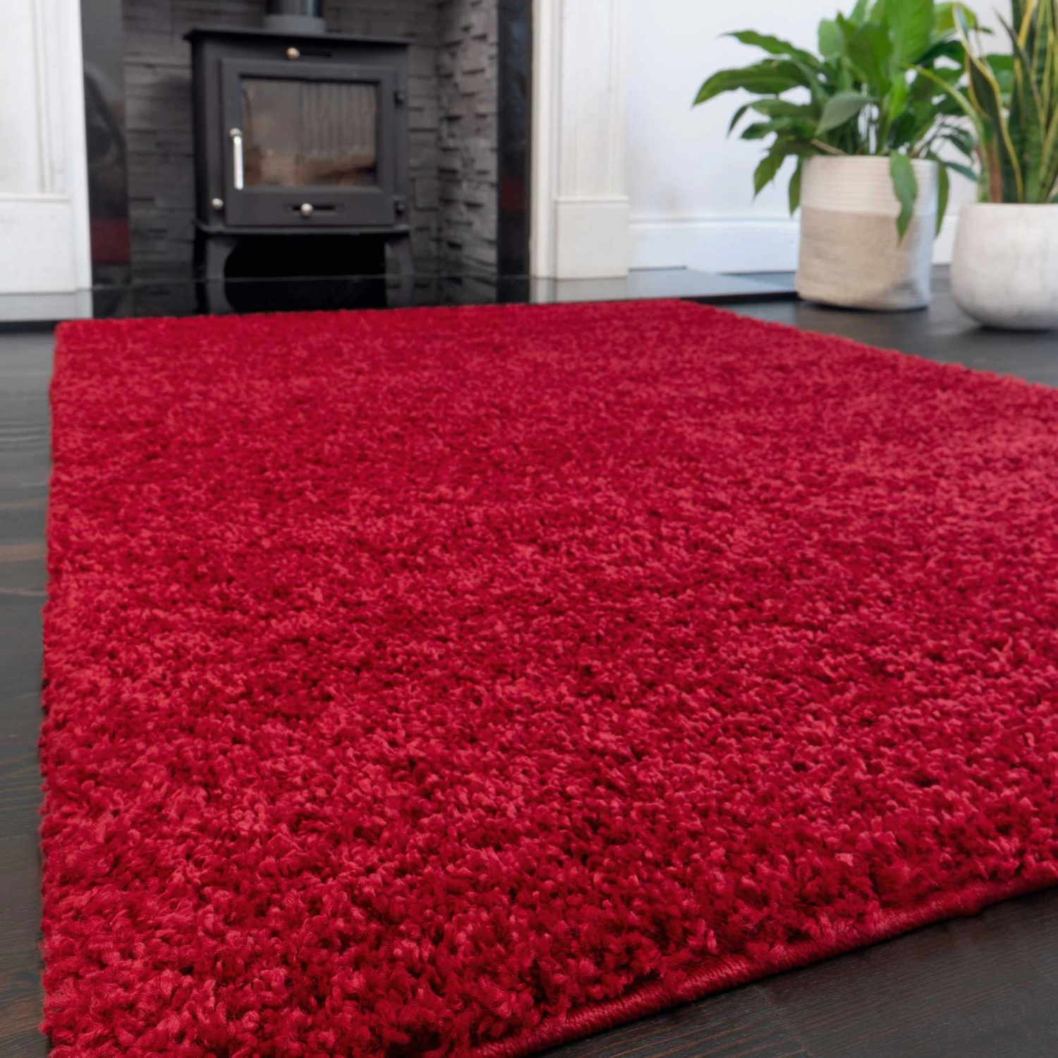 Wine Shaggy Rug 4 Wine Shaggy Rug - Image 2