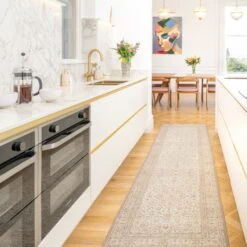 Soft Washable Cream Vintage Runner - Adeline 11 Soft Washable Cream Vintage Runner - Adeline -Kukoon Rugs Store Washable Adeline room web RRL location 1