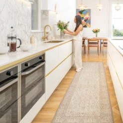 Soft Washable Cream Vintage Rug - Adeline -Kukoon Rugs Store Washable Adeline room web RRL location 2 1