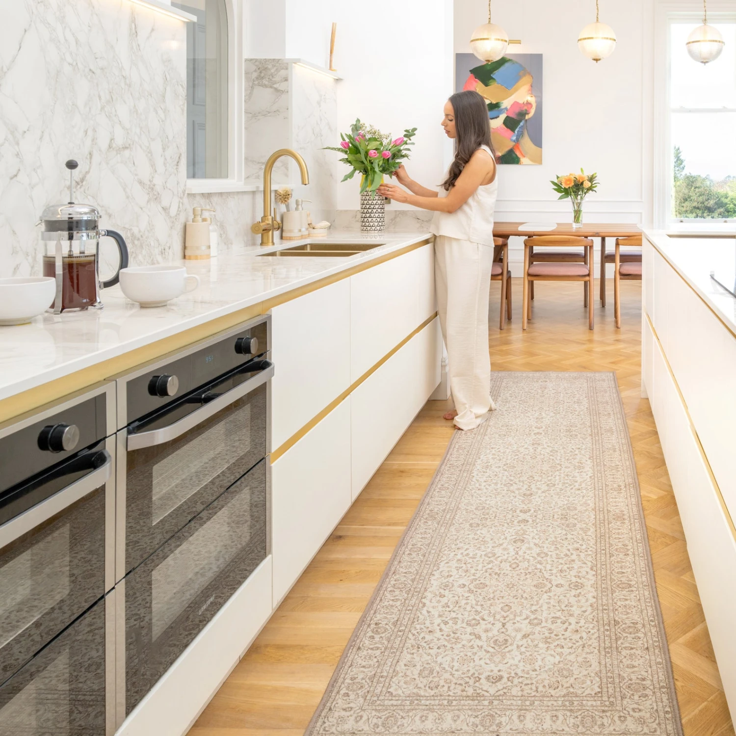 Soft Washable Cream Vintage Runner - Adeline 3 Soft Washable Cream Vintage Runner - Adeline