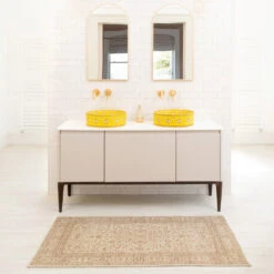 Soft Washable Cream Doormat - Adeline -Kukoon Rugs Store Washable Adeline room web bathroom S 1