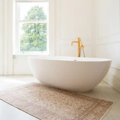 Soft Washable Cream Bathroom Mat - Adeline -Kukoon Rugs Store Washable Adeline room web bathroom S 1 b