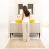 Soft Washable Cream Bathroom Mat - Adeline -Kukoon Rugs Store Washable Adeline room web bathroom S 2 1