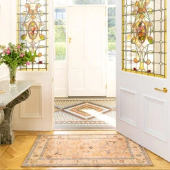 Soft Washable Vintage Bathroom Mat - Amelia -Kukoon Rugs Store Washable Amelia room web RRL location hall 1