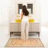 Soft Washable Vintage Bathroom Mat - Amelia -Kukoon Rugs Store Washable Amelia room web bathroom S 2