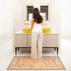 Soft Washable Vintage Bathroom Mat - Amelia