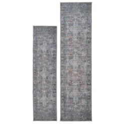 Soft Washable Blue Boho Runner - Clara -Kukoon Rugs Store Washable Clara Overhead RR RRL SQ