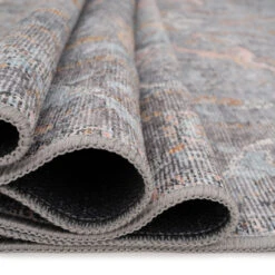 Soft Washable Blue Doormat - Clara -Kukoon Rugs Store Washable Clara detail 19 3