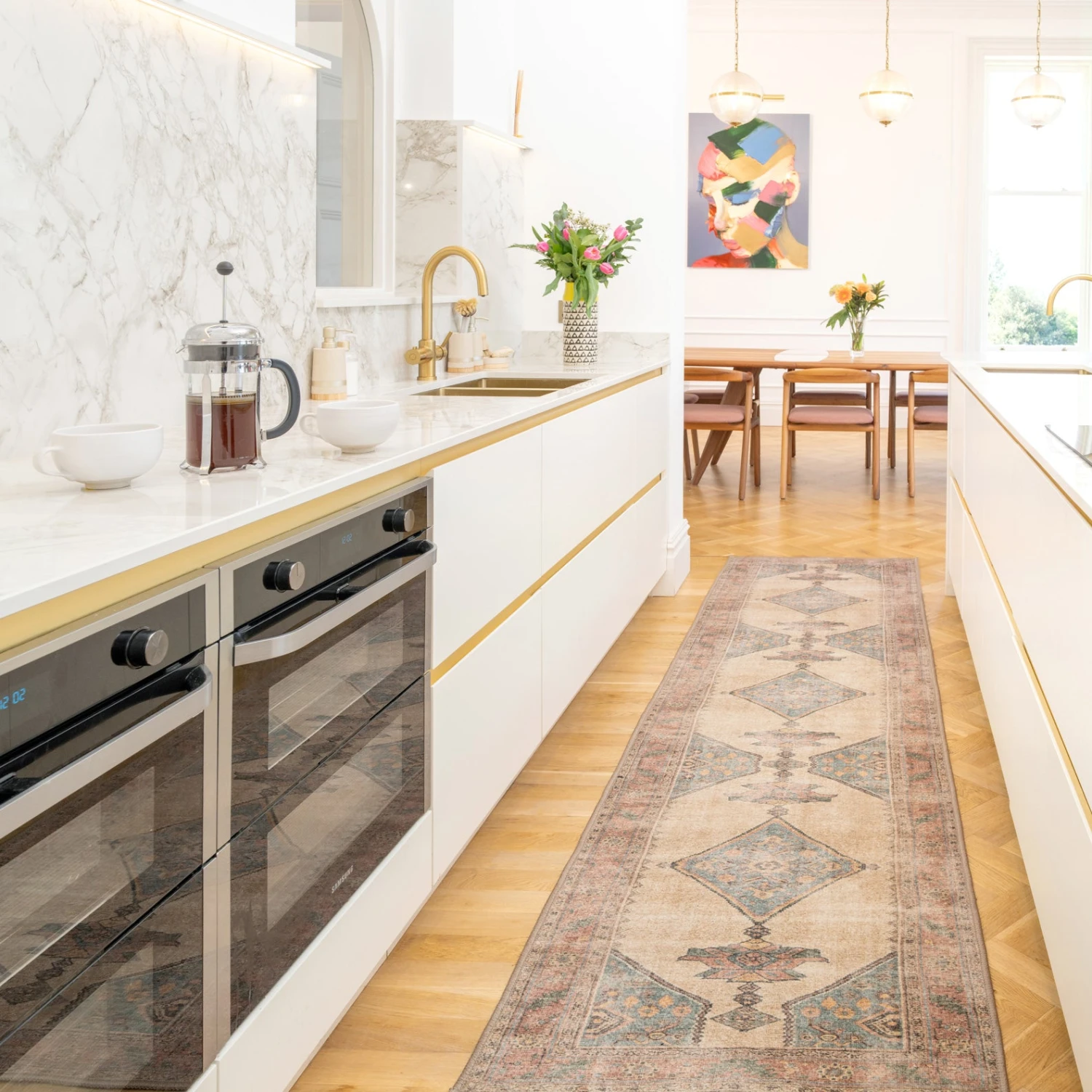 Soft Washable Multicolour Moroccan Runner - Coralie 3 Soft Washable Multicolour Moroccan Runner - Coralie