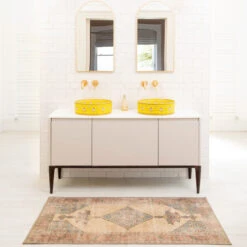 Soft Washable Moroccan Doormat - Coralie -Kukoon Rugs Store Washable Coralie room web bathroom S 1