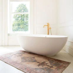 Soft Washable Moroccan Bathroom Mat - Coralie -Kukoon Rugs Store Washable Coralie room web bathroom S 1 b