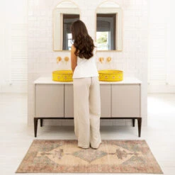 Soft Washable Moroccan Doormat - Coralie -Kukoon Rugs Store Washable Coralie room web bathroom S 2