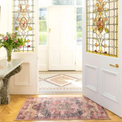 Soft Washable Multicolour Doormat - Delphine -Kukoon Rugs Store Washable Delphine room web RRL location hall 1 1