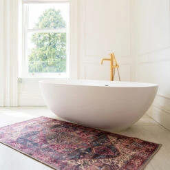 Soft Washable Multicolour Bathroom Mat - Delphine -Kukoon Rugs Store Washable Delphine room web bathroom S 1 b