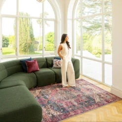 Soft Washable Multicolour Rug - Delphine -Kukoon Rugs Store Washable Delphine room web location 2