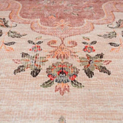 Washable Pink Medallion Rug - Dusk -Kukoon Rugs Store Washable Dusk Detail 8
