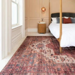 Soft Washable Red Antique Rug - Eliza -Kukoon Rugs Store Washable Eliza room web Bedroom L