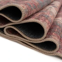 Soft Washable Red Antique Rug - Eliza -Kukoon Rugs Store Washable Eliza detail 21 1