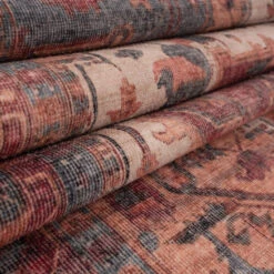 Soft Washable Red Antique Runner - Eliza -Kukoon Rugs Store Washable Eliza detail 22 2